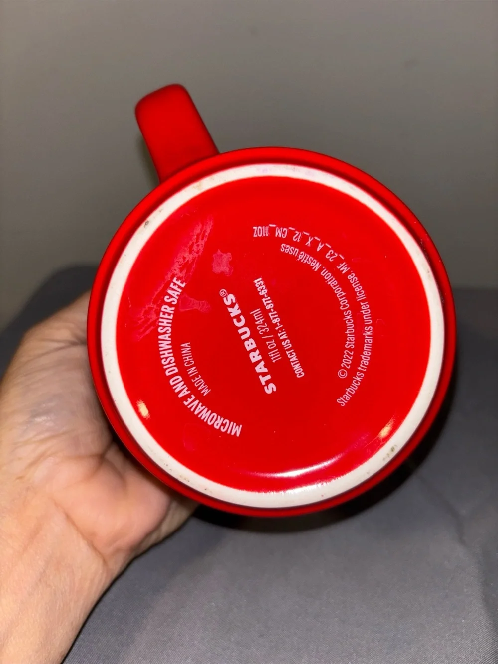 Red swirled Starbucks Mug
